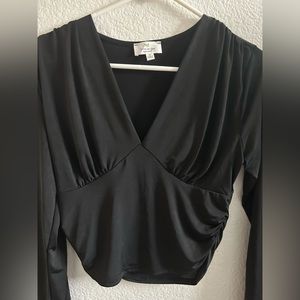 Long sleeve silk formal top